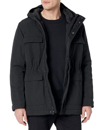 Amazon Essentials Relaxed-fit Water Repellent Recycled Polyester Hooded Parka - Black