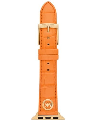 Michael Kors Interchangeable Watch Band Compatible With Your 38mm/40mm/41mm Apple Watch- Leather Or Silicone Bands For Apple Watch Series - Orange