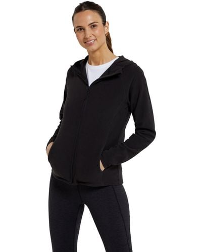 Mountain Warehouse Lightweight Full-zip Sweatshirt Top With Front Pockets - Best For Spring Summer - Black