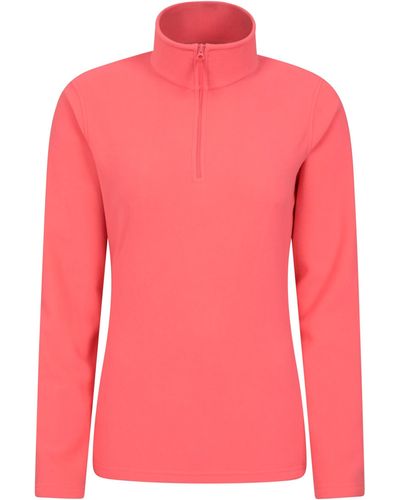 Mountain Warehouse Camber Half Zip Womens Striped Fleece - Lightweight, Warm & Cosy Half Zip Sweatshirt Top - Best For Camping, - Pink