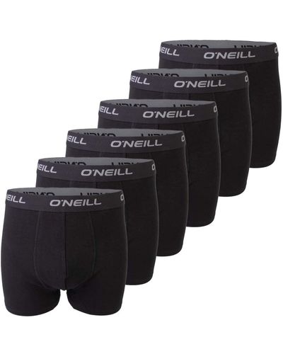 O'neill Sportswear Boxer Shorts Plain Sport Boxer M L Xl Xxl 95% Cotton Trunk Underwear Without Fly Pack Of 6 Black Red Blue