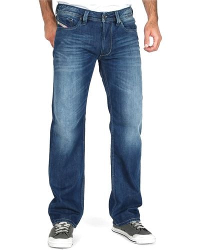 DIESEL Straight-Jeans Low Waist Regular Hose - Blau