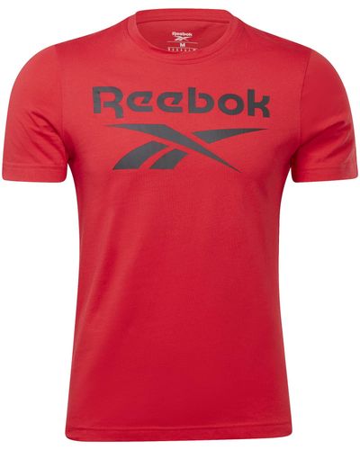 Reebok Identità Grande Logo Maglietta - Rosso