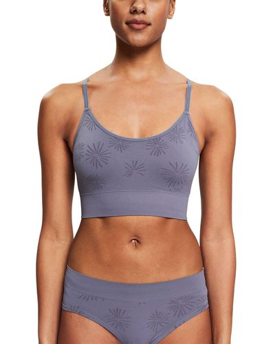 Esprit Bodywear Seamfree Structure Grs Wirl.pad.l Padded Bra - Blue