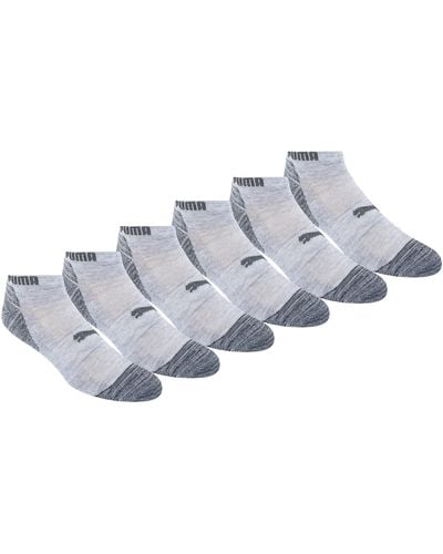 PUMA Mens 6 Pack Low Cut Socks - Gray