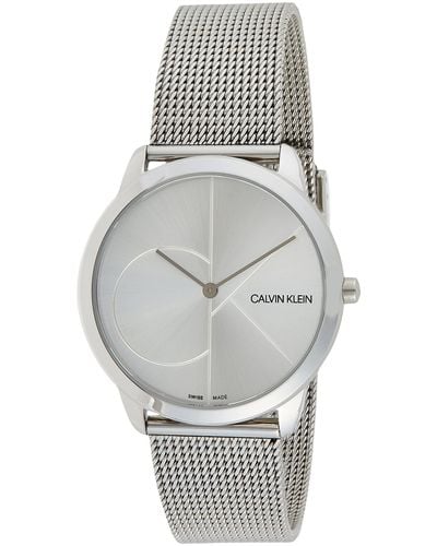 Calvin Klein Analogue Quartz Watch With Stainless Steel Strap K3m2112z - Grey