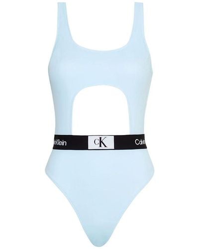 Calvin Klein Badeanzug One Piece Cut Out - Blau