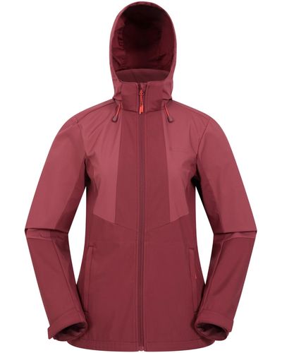 Mountain Warehouse Ladies Rain Jacket With Zipped - Red