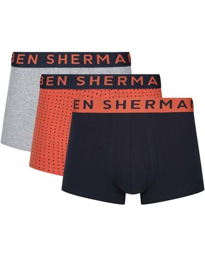 Ben Sherman Underwear s Super Soft Boxer Shorts with Elasticated Waistband Caleçon - Bleu