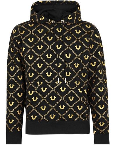 True Religion S Over Logo Oth Hoodie Black/gold L