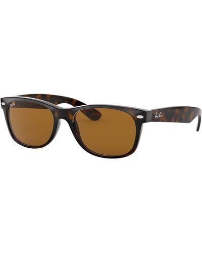 Ray-Ban New wayfarer classic lunettes de soleil monture verres brun polarisé - Noir