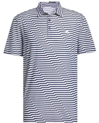 adidas Ultimate365 Mesh Print Polo Golf Shirt - Blue