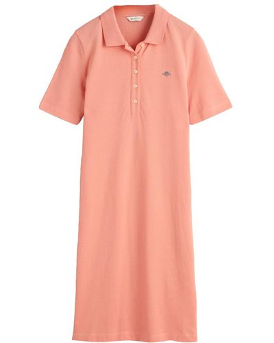 GANT Slim Shield SS Pique Polo Dress Kleid - Pink
