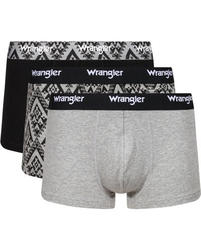 Wrangler Boxer Shorts in Black/Pattern/Grey Boxershorts - Grau
