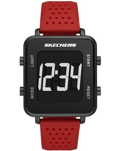 Skechers Naylor Quartz Casual Sports Silicone Digital Watch - Red