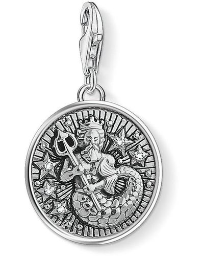 Thomas Sabo Charm Pendant Zodiac Sign Aquarius Charm Club 925 Sterling Silver 1638-643-21 - White
