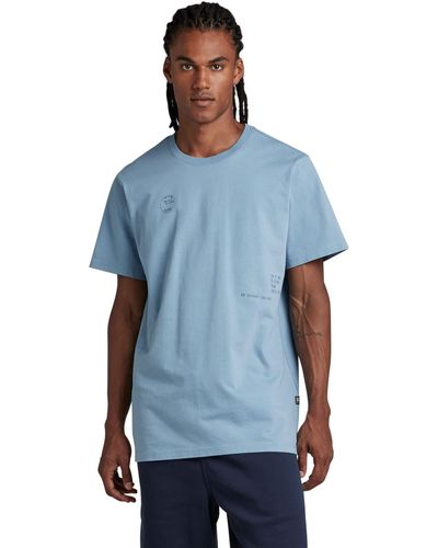 G-Star RAW Irregular Graphics Loose T-shirt - Blauw