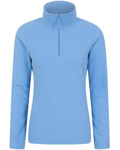 Mountain Warehouse Camber Half Zip Womens Striped Fleece - Lightweight, Warm & Cosy Half Zip Sweatshirt Top - Best For Camping, - Blue