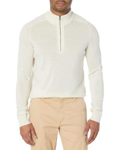 Amazon Essentials Regular-fit Merino Wool Half-zip Jumper - White