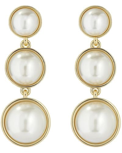 Ted Baker Perell Logo Pearl Drop Earrings For - White