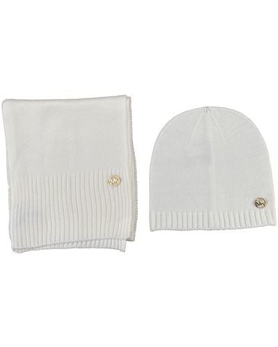 Michael Kors Michael `s Scarf And Hat 2 Piece Set - White