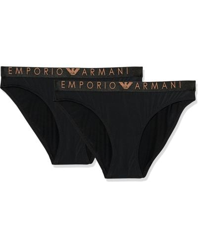 Emporio Armani Iconic Microfiber Bi-pack Brief - Black