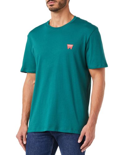 Wrangler Sign off Tee T-Shirt - Blu