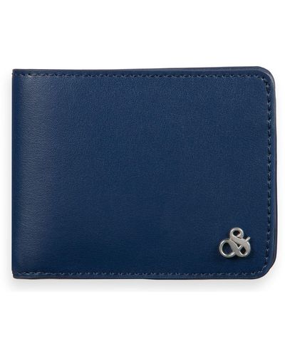 Scotch & Soda Leather Card Case Navy Blue