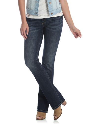 Wrangler Womens Retro Sadie Low Rise Stretch Bootcut Jeans - Blue