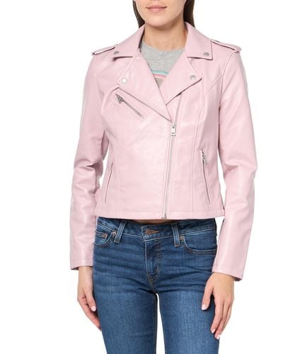 Levi's The Classic Faux Leather Moto Jacket - Pink