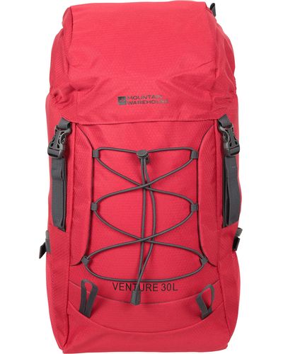 Mountain Warehouse Venture 30l Backpack - Durable, Convenient & Comfy Bag With Adjustable Straps - Best For Spring Summer, - Red