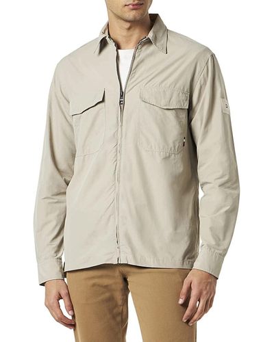 Tommy Hilfiger Paper Touch Overshirt Casual Shirts Voor - Naturel