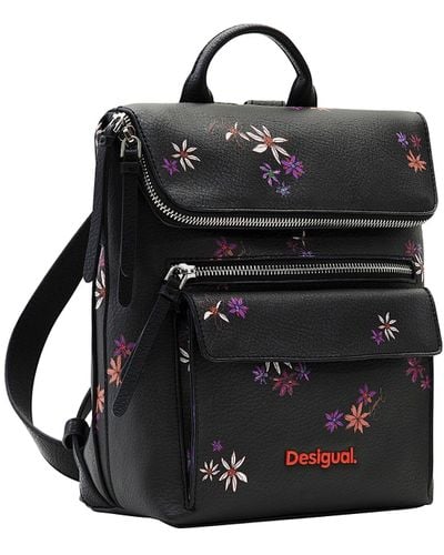 Desigual Small Floral Backpack - Black