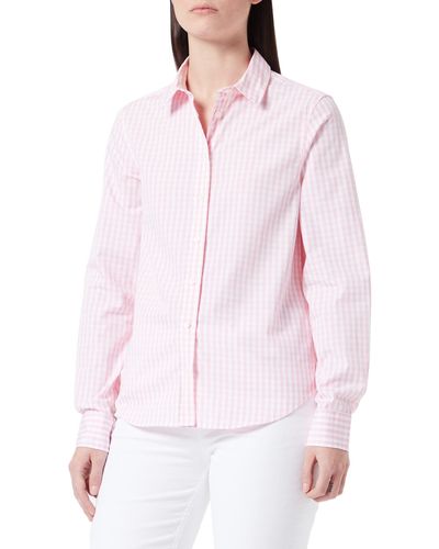 GANT REG Broadcloth Gingham Shirt Bluse - Pink