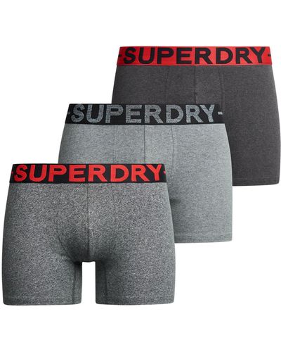 Superdry Boxer Triple Pack Boxershorts - Grau