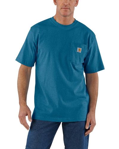 Carhartt Big & Tall Loose Fit Heavyweight Short-sleeve Pocket T-shirt - Blue