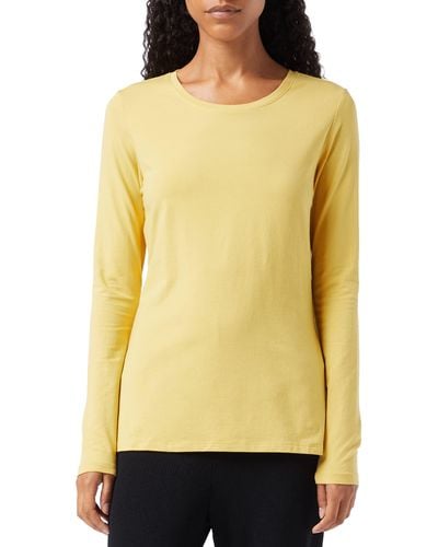 Amazon Essentials Classic-fit Long-sleeve Crewneck T-shirt - Yellow