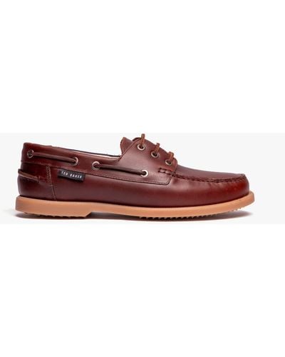 Ted Baker Kenricw S Boat Shoes Brown - Red