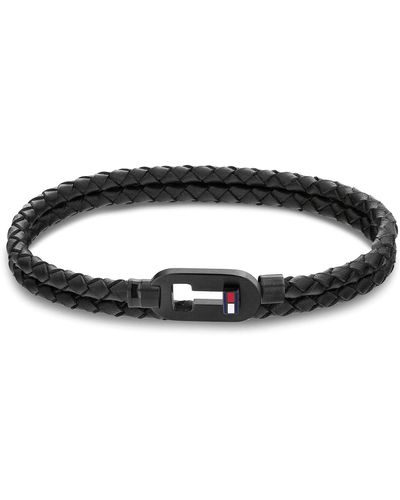 Tommy Hilfiger Jewellery Men's Leather Bracelet Black - 2790386