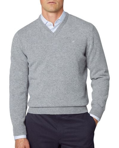 Hackett Hackett Hm703024 V Neck Sweater S - Grau