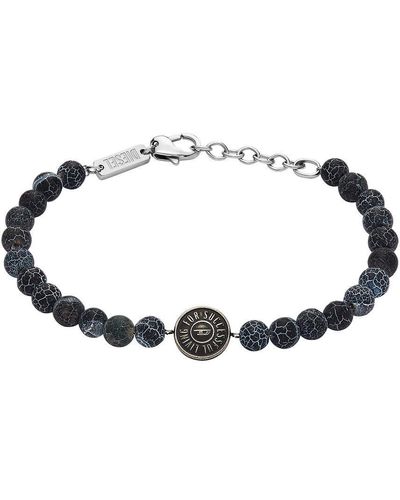 DIESEL Armband Beads Achat schwarz - Blau
