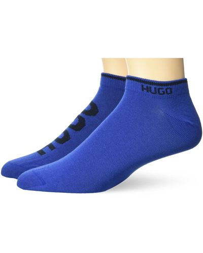 HUGO 2-pack Logo Combed Cotton Ankle Socks Casual - Blue
