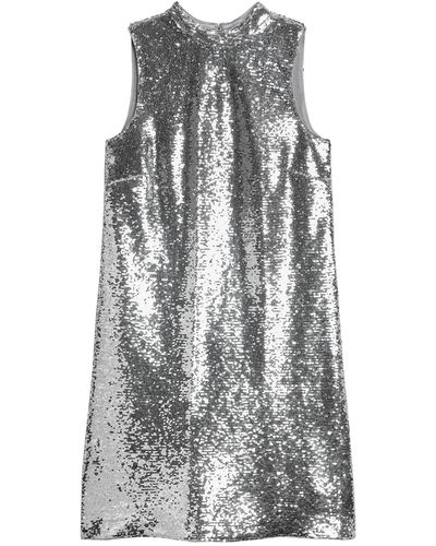 Superdry Mini robe droite à paillettes pour femme - Gris