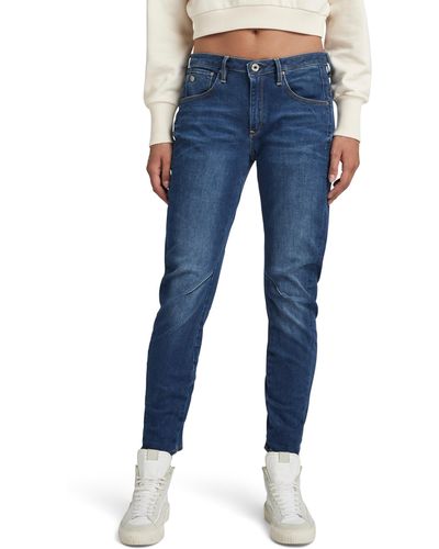 G-Star RAW Arc 3d Low Waist Boyfriend Jeans Voor - Blauw