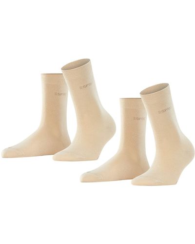 Esprit Uni 2-pack W So Cotton Plain 2 Pairs Socks - Natural
