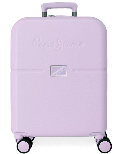 Pepe Jeans Accent Purple Cabin Suitcase 40x55x20 Cm Rigid Abs Integrated Tsa Closure 37l 3.22 Kgs 4 Double Wheels Hand Luggage
