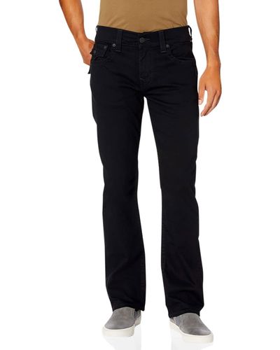 True Religion Ricky Straight Leg with Back Flap Pocket Jeans - Blau