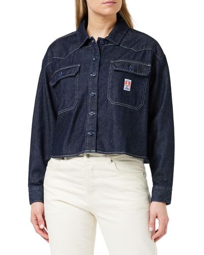 Wrangler Boxy Work Shirt Camicia - Blu