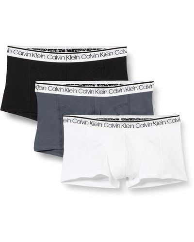 Calvin Klein 3er-Pack Boxershorts 3 PK Low Rise Trunk mit Stretch - Weiß