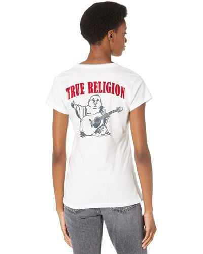True Religion Buddha Deep V Tee - White